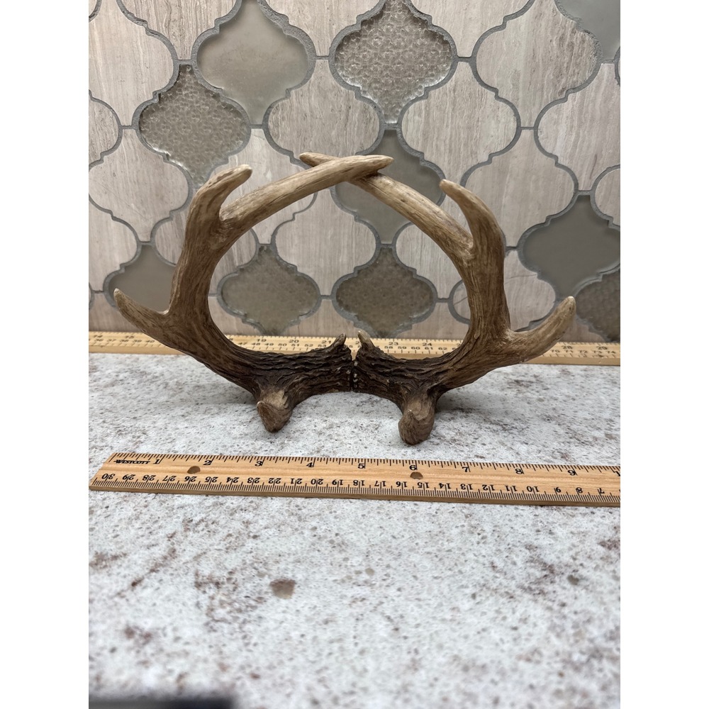 Faux Resin Deer Antler Sculpture Rustic Lodge Cabin Home Decor Accent